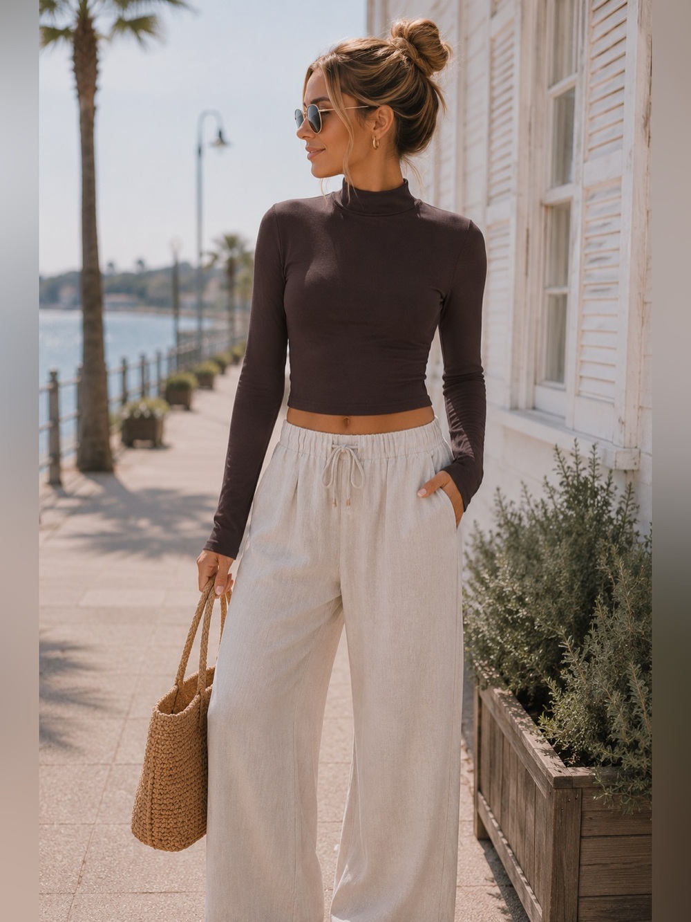 Lululemon Athletica Align Crop long sleeve espresso top